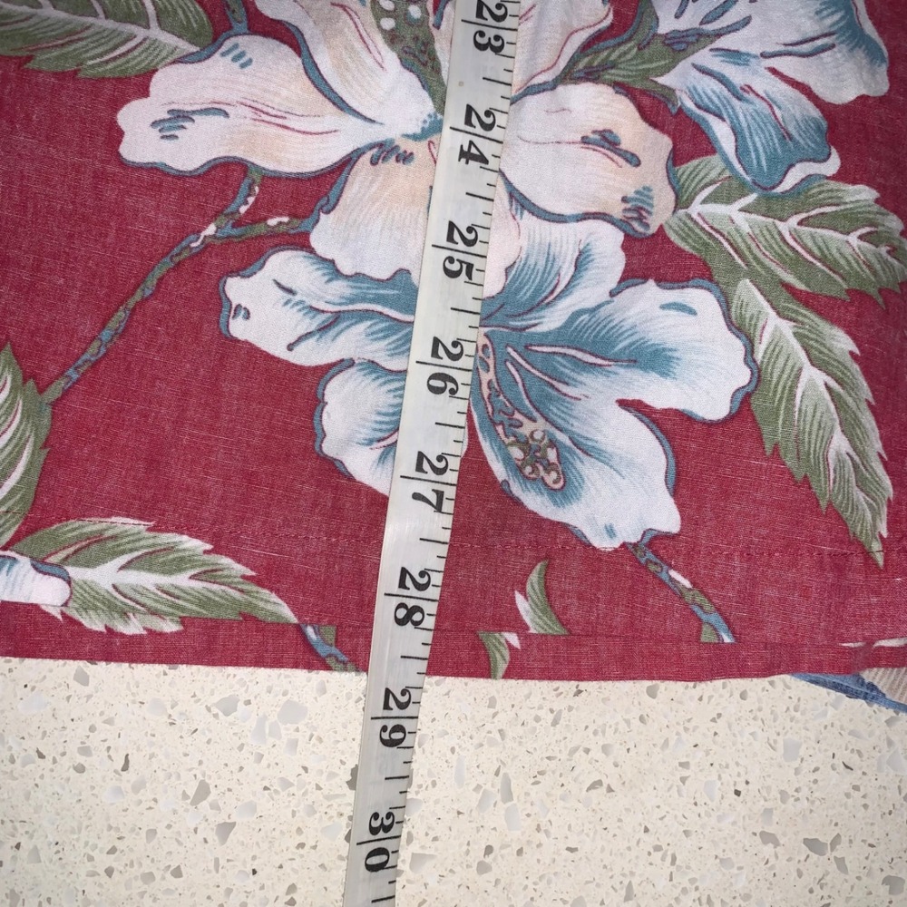 Cooke Street Honolulu Mens Medium Red Floral Hibiscus Cotton Hawaiian Shirt - Picture 5 of 5